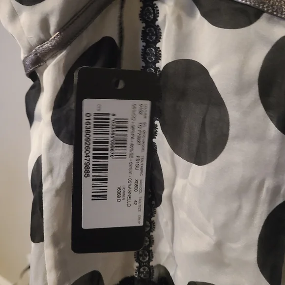 Dolce&Gabbana Silver And Black Silk Blend Camisole With Metallic Lambskin Trim - Picture 5 of 10